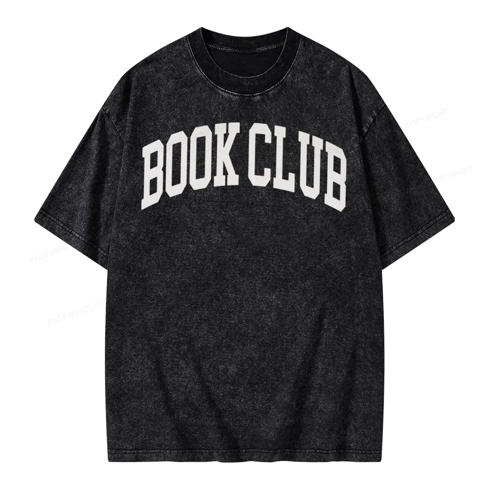Pagewings Minimalist Book Club Unisex Washed T-shirt
