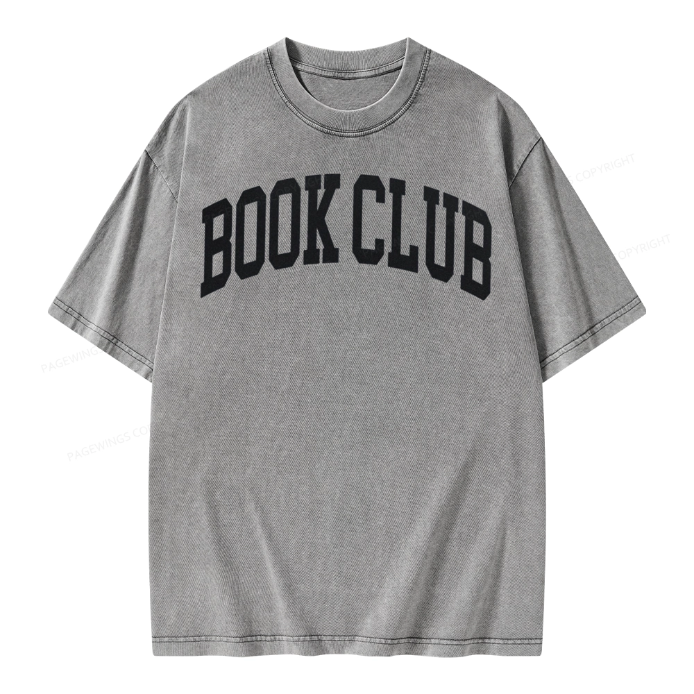 Pagewings Minimalist Book Club Unisex Washed T-shirt