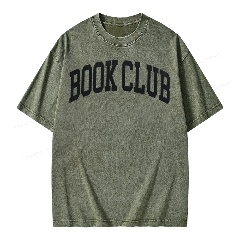 Pagewings Minimalist Book Club Unisex Washed T-shirt