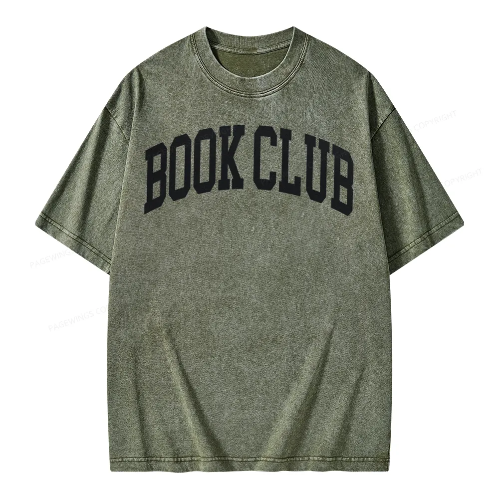Pagewings Minimalist Book Club Unisex Washed T-shirt