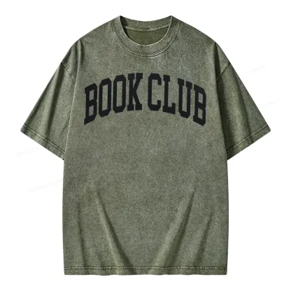 Pagewings Minimalist Book Club Unisex Washed T-shirt