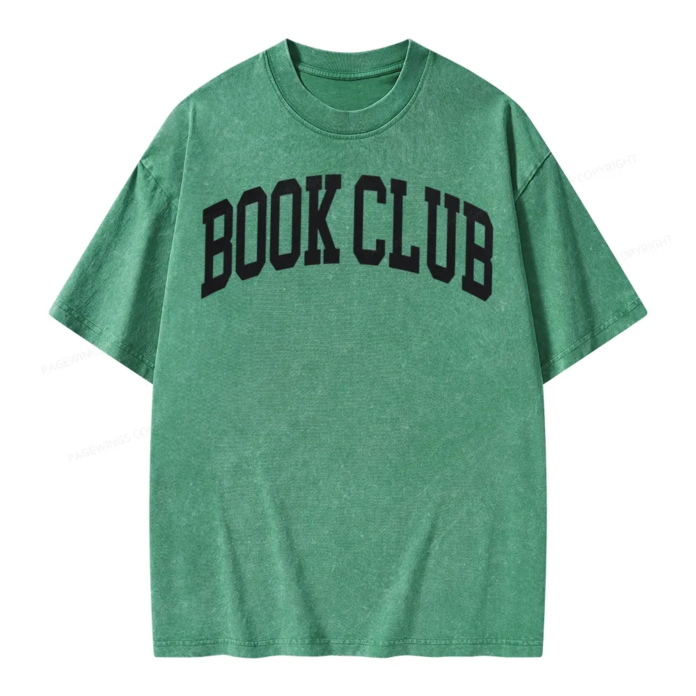 Pagewings Minimalist Book Club Unisex Washed T-shirt