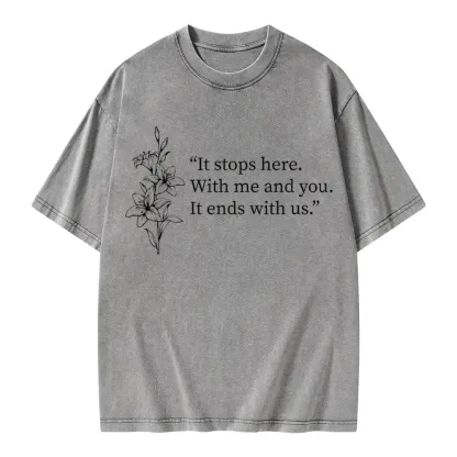 Pagewings It Ends With Us Unisex Washed T-shirt