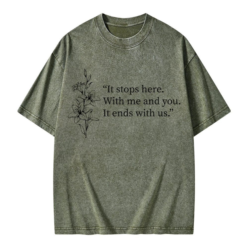 Pagewings It Ends With Us Unisex Washed T-shirt