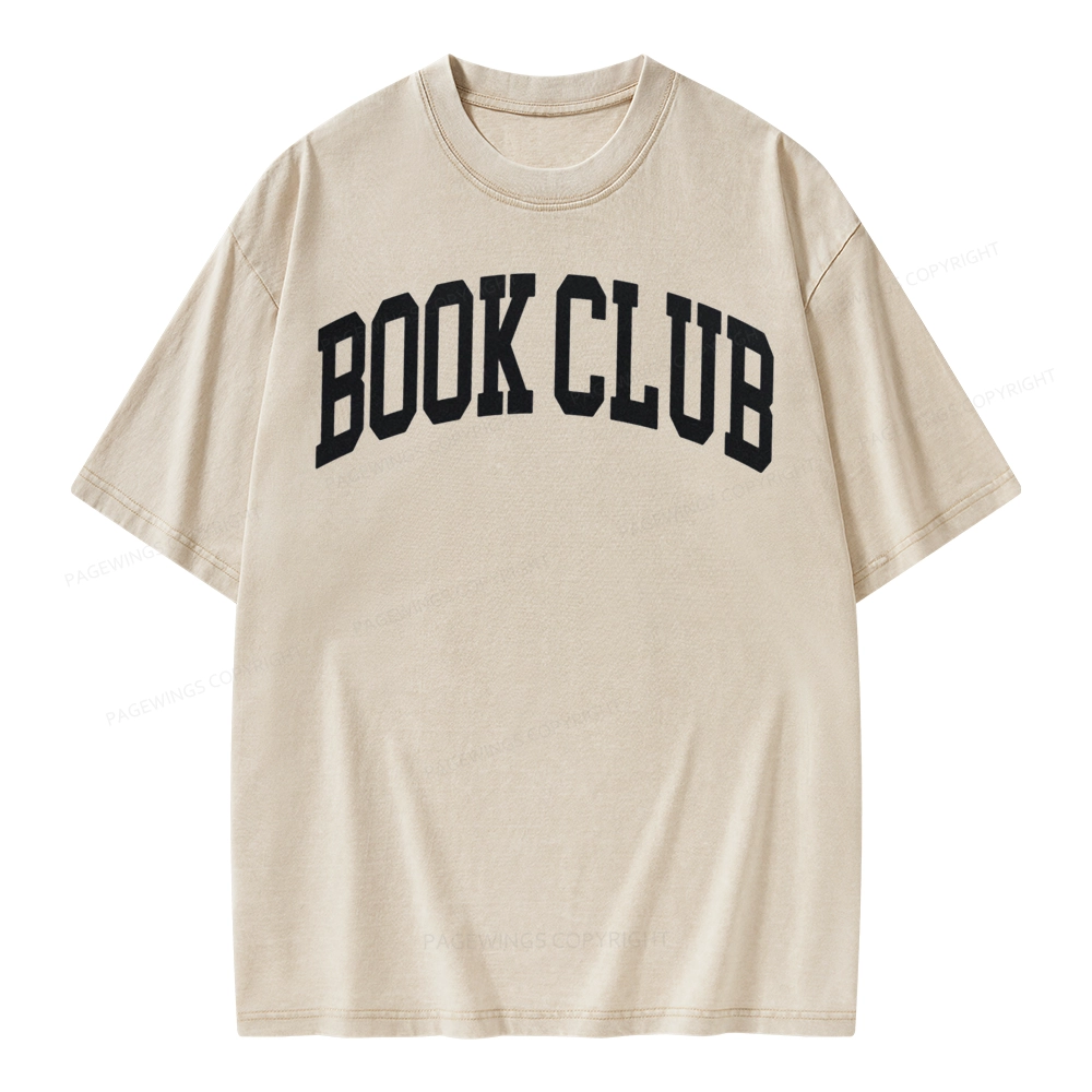 Pagewings Minimalist Book Club Unisex Washed T-shirt
