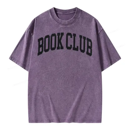 Pagewings Minimalist Book Club Unisex Washed T-shirt
