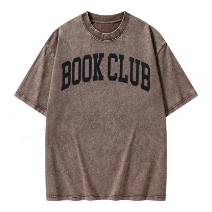 Pagewings Minimalist Book Club Unisex Washed T-shirt