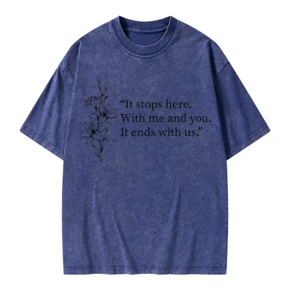 Pagewings It Ends With Us Unisex Washed T-shirt