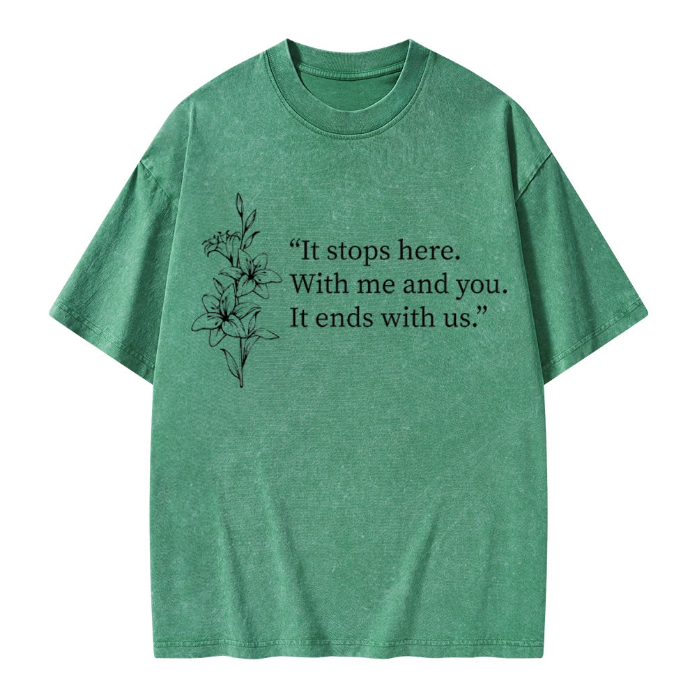 Pagewings It Ends With Us Unisex Washed T-shirt