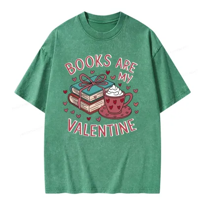Pagewings Books Are My Valentine Unisex Washed T-shirt