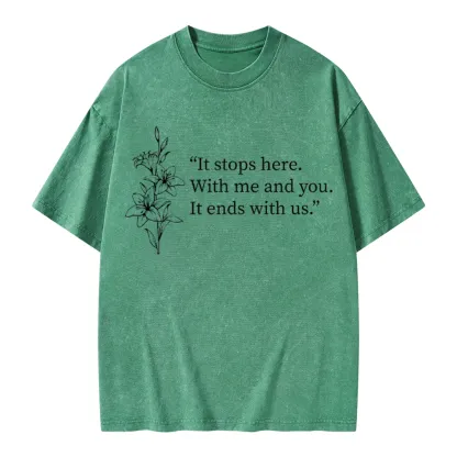 Pagewings It Ends With Us Unisex Washed T-shirt