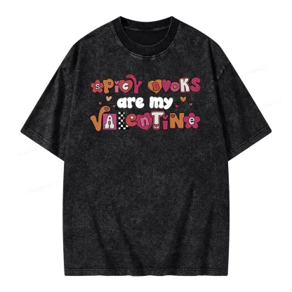 Pagewings Spicy Books Are My Valentine Unisex Washed T-shirt