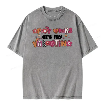 Pagewings Spicy Books Are My Valentine Unisex Washed T-shirt