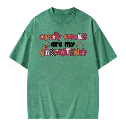 Pagewings Spicy Books Are My Valentine Unisex Washed T-shirt