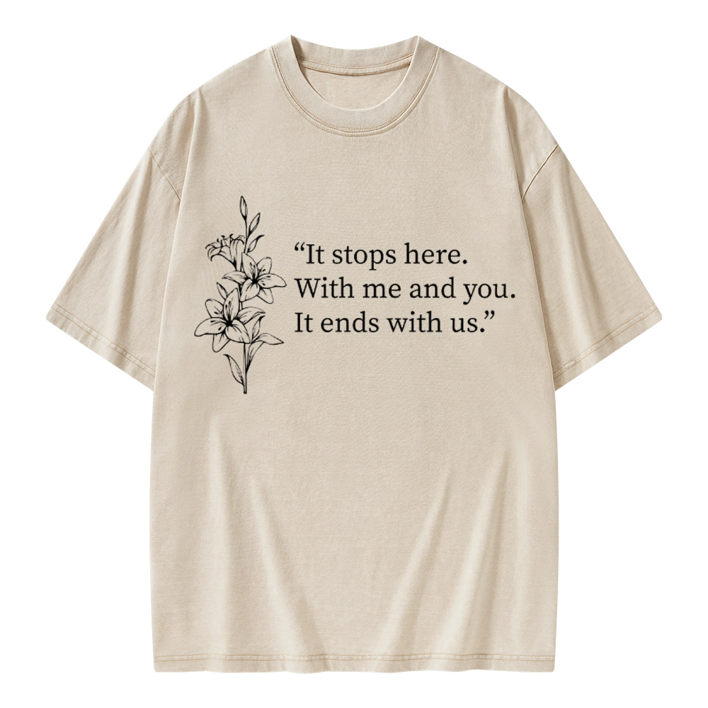 Pagewings It Ends With Us Unisex Washed T-shirt
