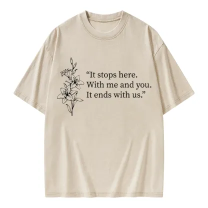 Pagewings It Ends With Us Unisex Washed T-shirt