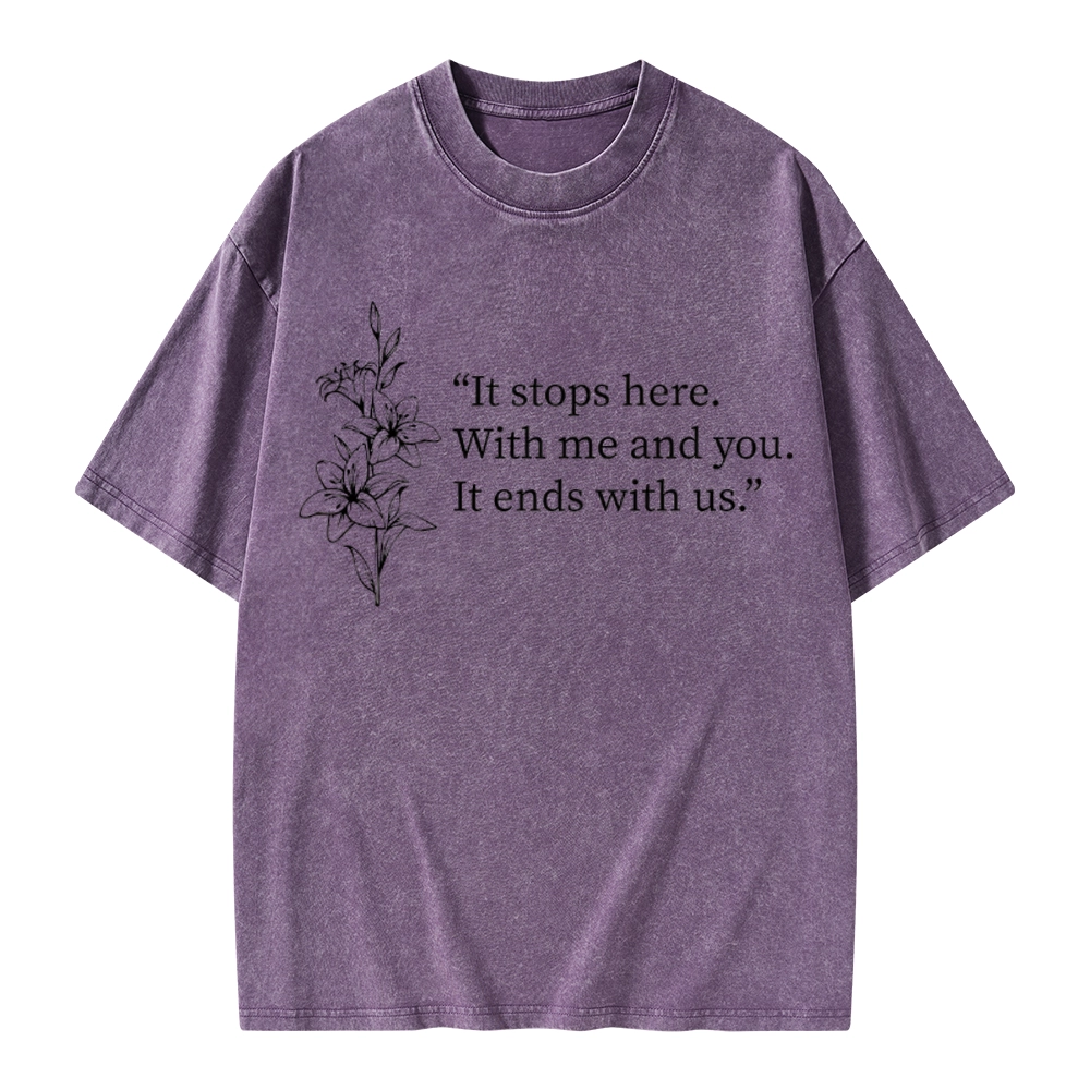 Pagewings It Ends With Us Unisex Washed T-shirt