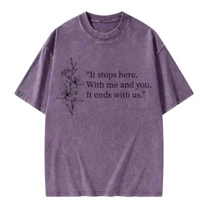 Pagewings It Ends With Us Unisex Washed T-shirt
