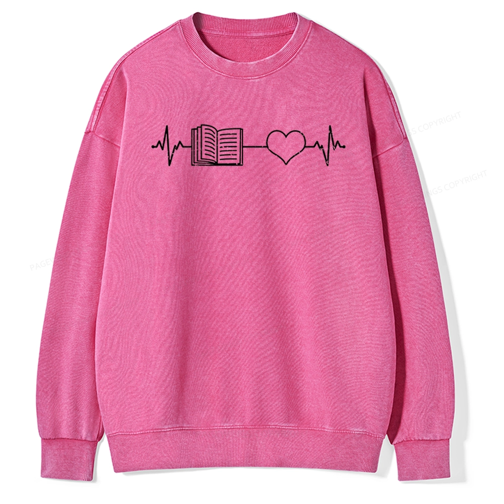 Pagewings Book Lover Gift Unisex Washed Sweatshirt