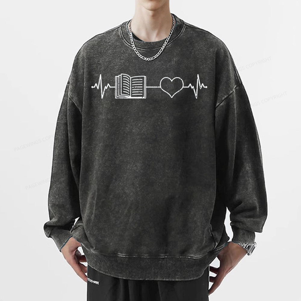 Pagewings Book Lover Gift Unisex Washed Sweatshirt