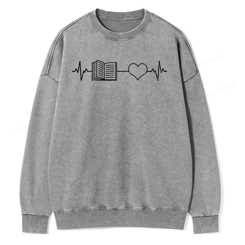 Pagewings Book Lover Gift Unisex Washed Sweatshirt