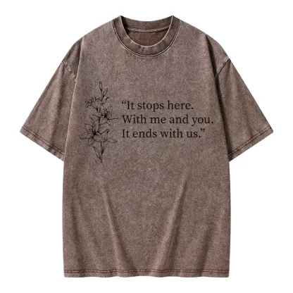 Pagewings It Ends With Us Unisex Washed T-shirt