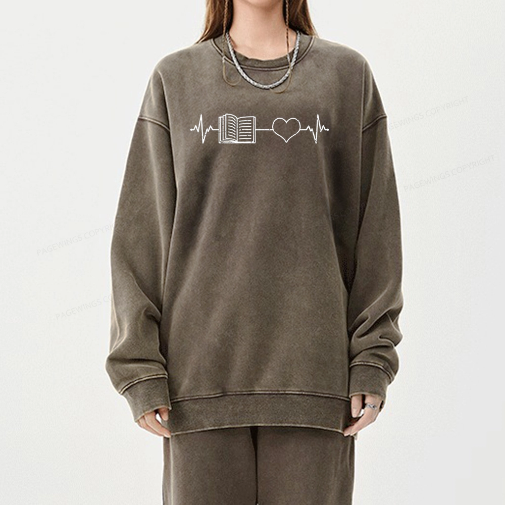 Pagewings Book Lover Gift Unisex Washed Sweatshirt