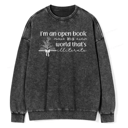 Pagewings An Open Book in a World Unisex Washed Sweatshirt