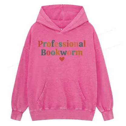 Pagewings Professional Bookworm Unisex Washed Hoodie