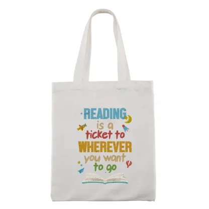 Pagewings Reading Is A Ticket Tote Bag