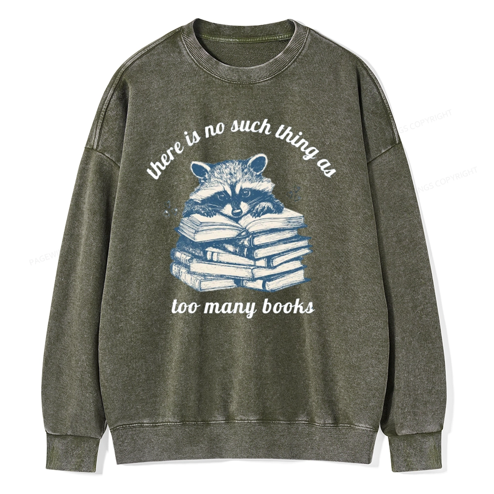 Pagewing Book Lover Raccoon Unisex Washed Sweatshirt