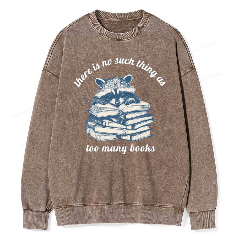 Pagewing Book Lover Raccoon Unisex Washed Sweatshirt