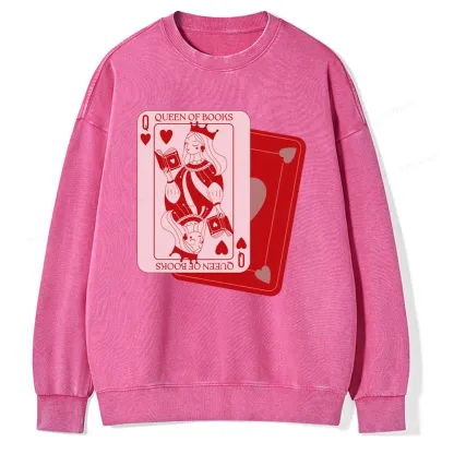 Pagewing Queen of Books Unisex Washed Sweatshirt