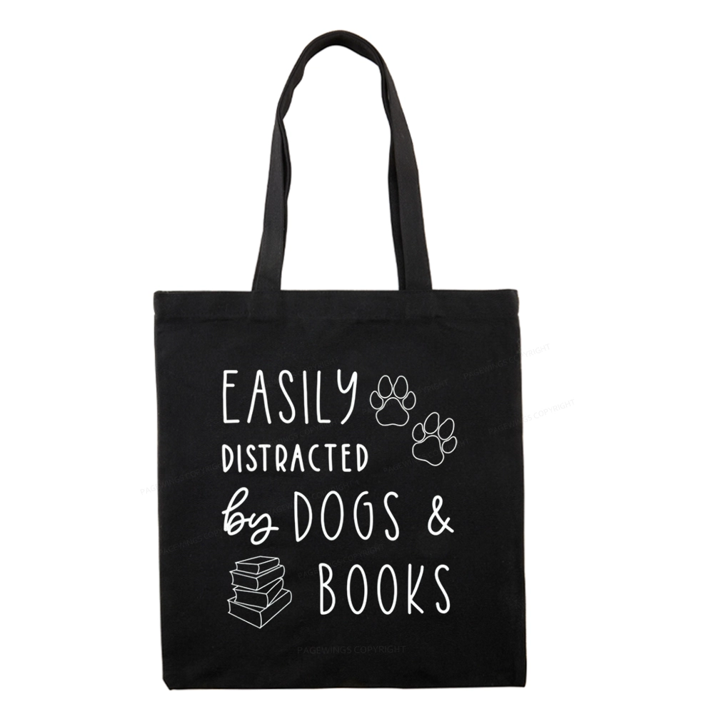 Pagewings Dogs And Books Tote Bag