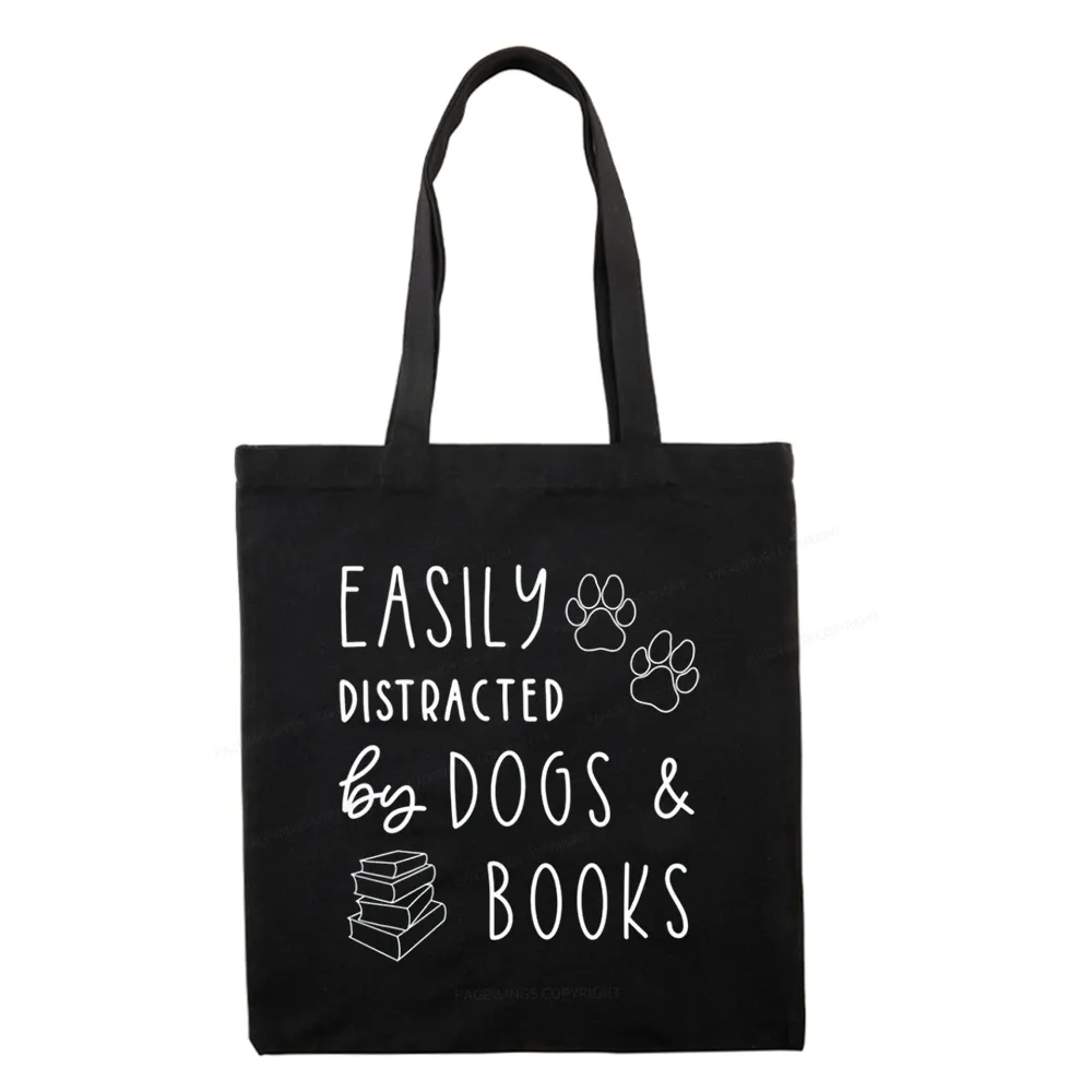 Pagewings Dogs And Books Tote Bag