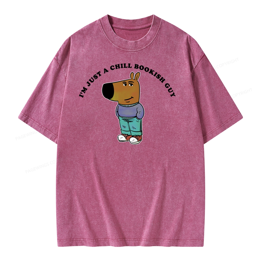 Pagewing A Chill Bookish Guy Unisex Washed T-shirt
