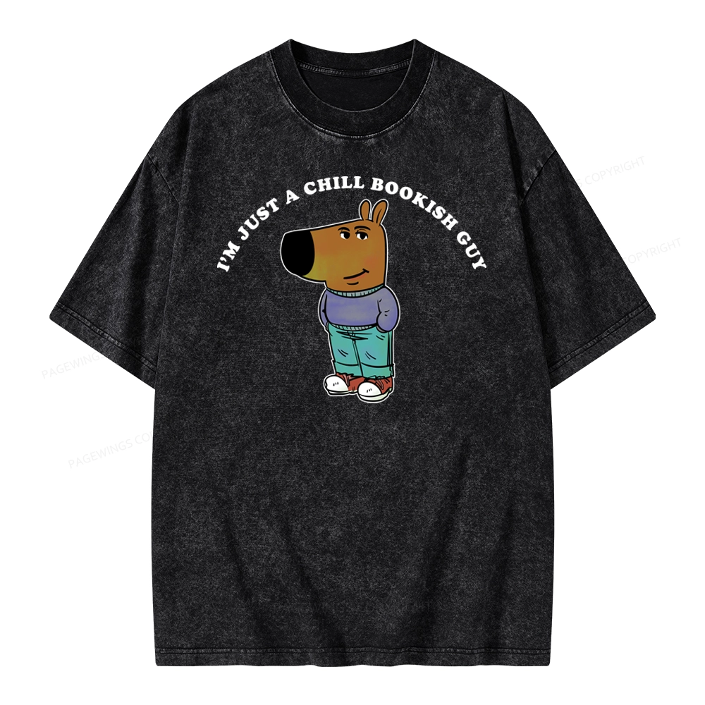 Pagewing A Chill Bookish Guy Unisex Washed T-shirt