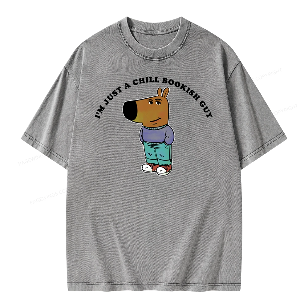 Pagewing A Chill Bookish Guy Unisex Washed T-shirt