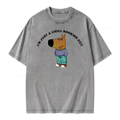 Pagewing A Chill Bookish Guy Unisex Washed T-shirt