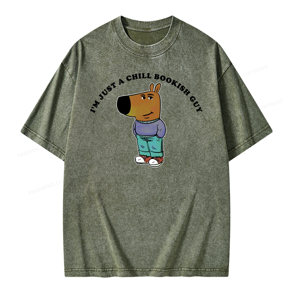Pagewing A Chill Bookish Guy Unisex Washed T-shirt