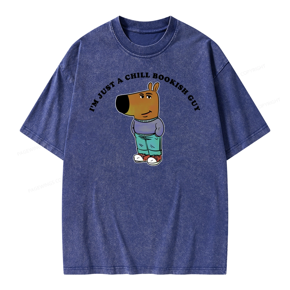 Pagewing A Chill Bookish Guy Unisex Washed T-shirt
