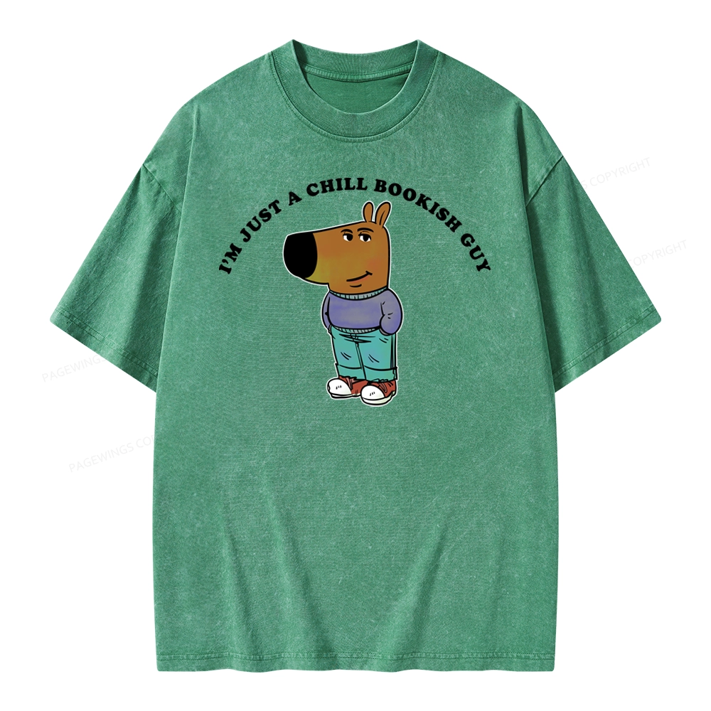 Pagewing A Chill Bookish Guy Unisex Washed T-shirt