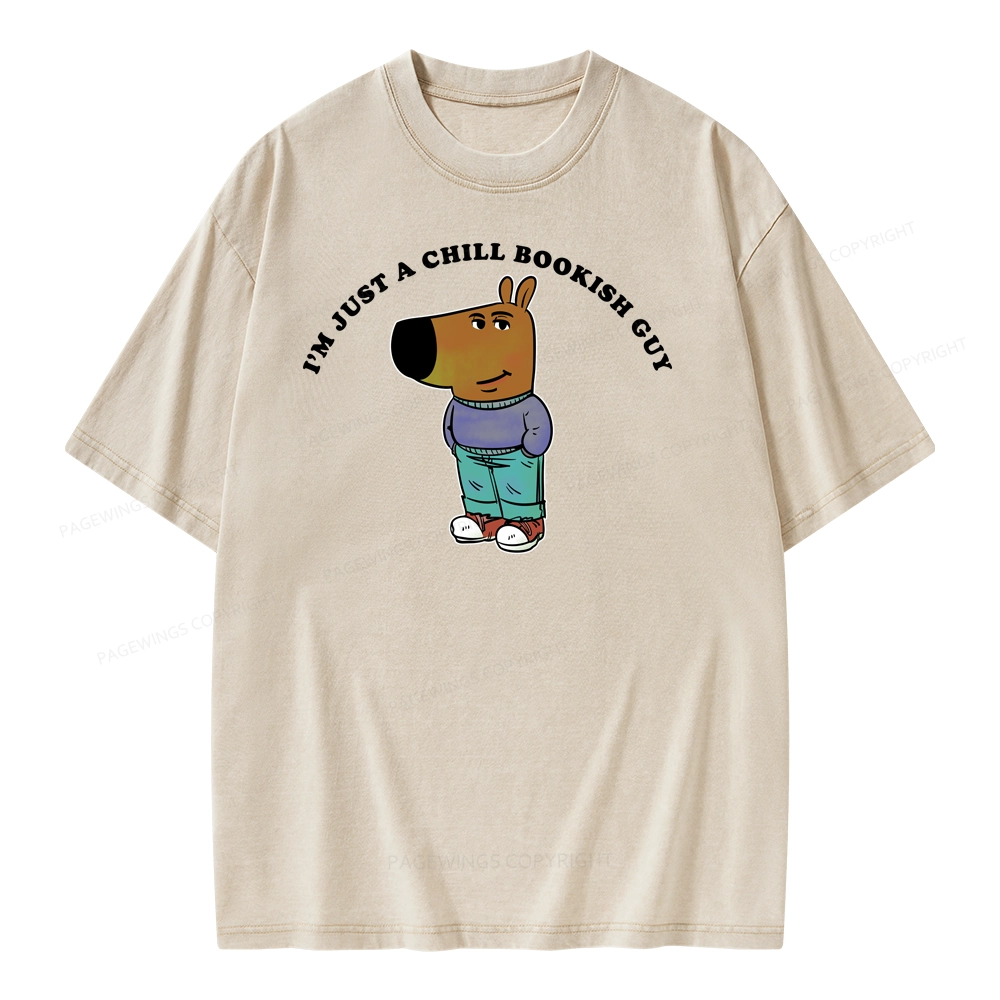 Pagewing A Chill Bookish Guy Unisex Washed T-shirt