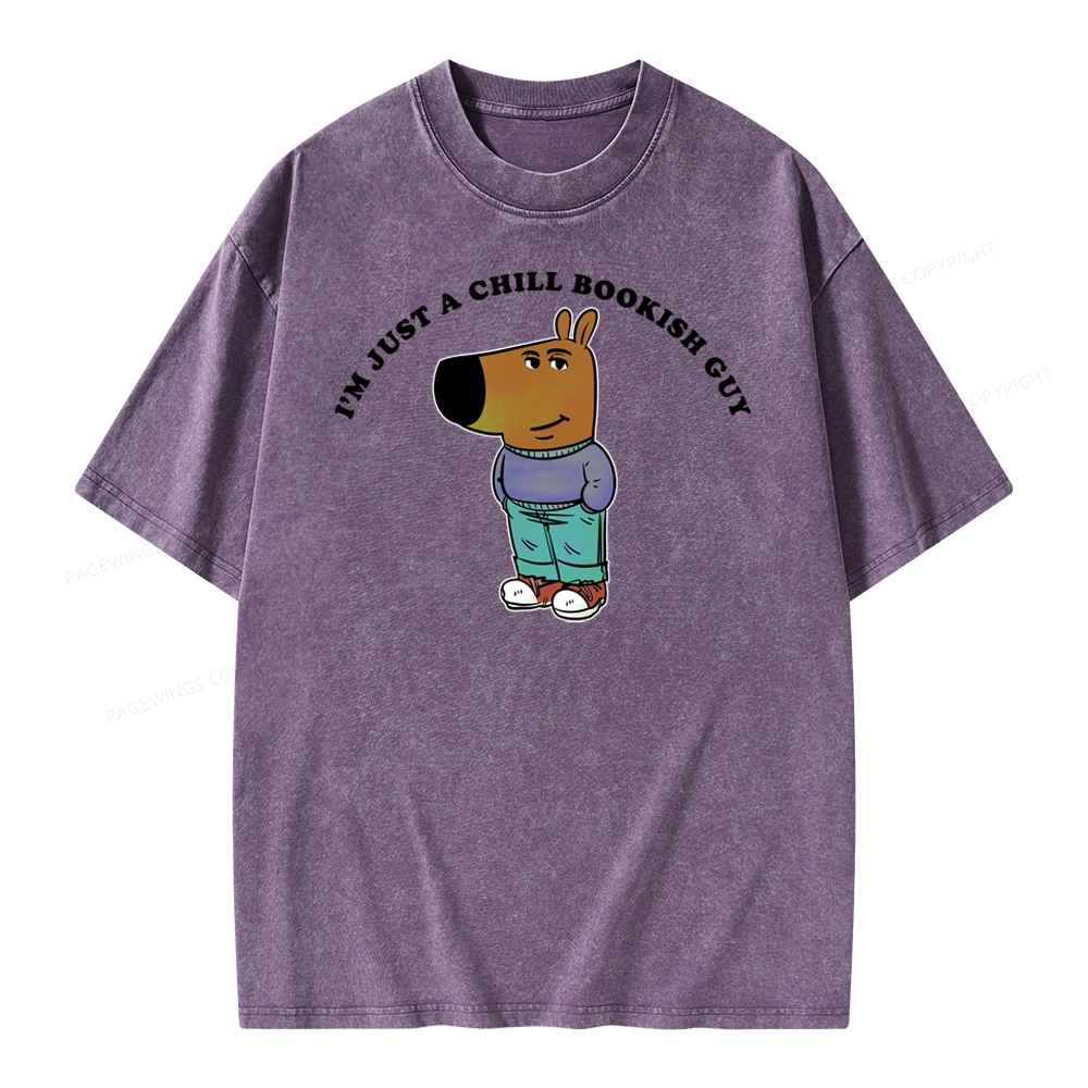 Pagewing A Chill Bookish Guy Unisex Washed T-shirt