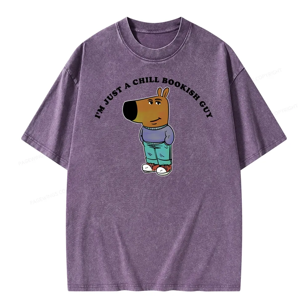Pagewing A Chill Bookish Guy Unisex Washed T-shirt