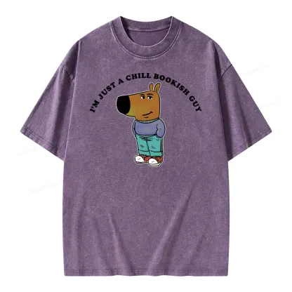 Pagewing A Chill Bookish Guy Unisex Washed T-shirt