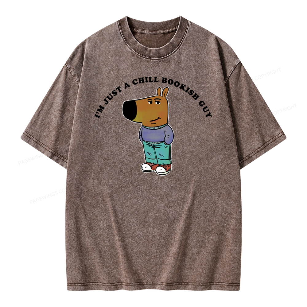 Pagewing A Chill Bookish Guy Unisex Washed T-shirt