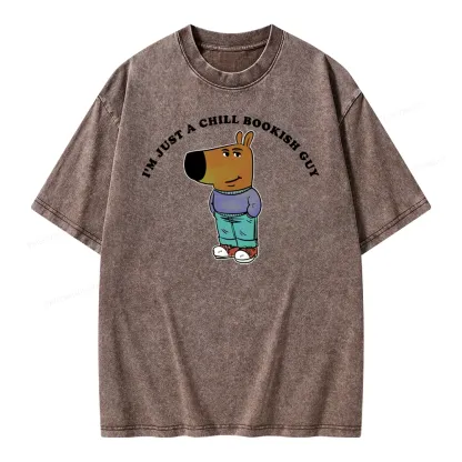 Pagewing A Chill Bookish Guy Unisex Washed T-shirt