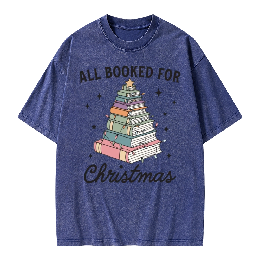 Pagewings All Booked For Christmas Unisex Washed T-shirt