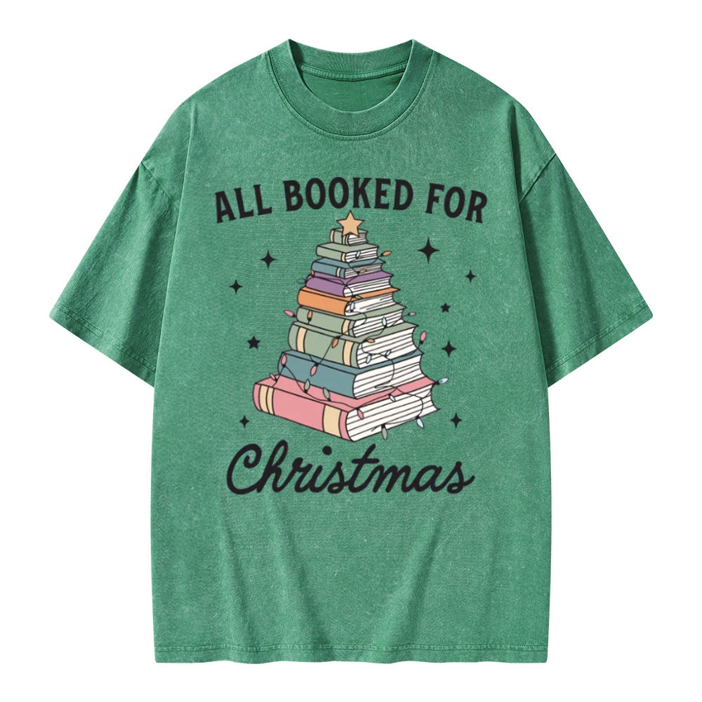 Pagewings All Booked For Christmas Unisex Washed T-shirt